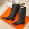 Boots Fashion Winter Gracks Женские черные коричневые коленные добычи, дамы