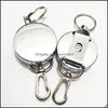 Portachiavi New Retractable Pl Portachiavi Id Badge Cordino Nome Tag Titolare della carta Recoil Reel Clip da cintura Custodia in metallo Ers C3 Drop Sexyhanz Dhy48