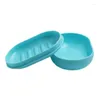 Sabonete 2PCs/Set Box for Travel Banheiro Blue Dish Design Simples