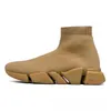 Designer strumpskor män kvinnor graffiti vit svart röd beige rosa klar ensam snörning neon gula strumpor hastighet löpare tränare platt plattform sneakers casual 36-45