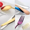 Flatware Sets Universal Thickened Simple Pure Color 430 Stainless Steel Tableware Knife Fork Spoon For Kitchen Dinnerware