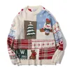 Men's Sweaters Hip Hop Christmas Jacquard Knitted Sweater Men Streetwear Harajuku Patchwork Animal Bear Pattern O-Neck Pullover Sweater Couples 220831