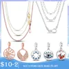 925 Charm Bead fit Pandora Charms Pulsera Color Classic Cable Cadena Collar Rose Gold charmes ciondoli DIY Fine Beads Jewelry