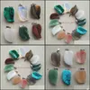 Charms intagliati a forma di foglia Charms in pietra naturale assortiti Pendenti in cristallo per accessori per collana Creazione di gioielli Drop Delivery 2021 Fi Dhs8G
