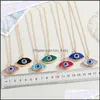 Pendant Necklaces Fashion 7Colors Eye Druzy Drusy Necklace Gold Plated Geometry Faux Natural Stone Resin For Women Jewelry 4 Lulubaby Dhtox