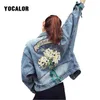 Vestes Femmes 2022 Automne Broderie Fleur Cowboy Manteau Lâche Femme Denim Jeans Veste Femmes Chaqueta Mujer Streetwear Boyfriend Grandes Tailles T220830