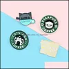 Broches Broches Chats Café Émail Pin Personnalisé Carlin Chiot Chat Café Broches Badges Sac Chemise Revers Boucle Mignon Animal Bijoux Mjfashion Dhvdc