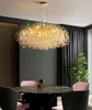 French Crystal Pendant Lamps Romantic Golden Living Room Matsal Decoration Lamp Custom Hotel Project Lighting Chandelier