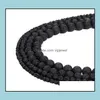 Lösa ädelstenar Löst 8mm Natural Rock Lava Stone Round Pärlor för att göra smycken halsband armband örhängen ringar hantverk läkande vulca dhsni