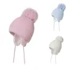 Casquettes Chapeaux Grand Pompon Hiver Bébé Chapeau Coton Tricot Enfants Bonnet pour Garçons et Filles avec Doublure Polaire Bomber Enfants 220830