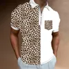 Polo da uomo a righe sfumate 3D con stampa integrale Camicia con cerniera Manica corta Streetwear Vocazione Sport Casual Uomo Taglie forti