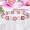 MG1551 Strang Madagaskar Rosenquarz AAA Grade Rhodonit Perlenarmband Emotionale Balance Heilkristalle Damen Liebesarmband