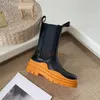 2022 Nya däck Chelsea Platform Boots Designer Shoes Top Wave Colored Rubber Outsole Elastic Webbing Outdoor Martin Ankel Luxury Men Women