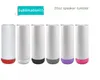 20oz Sublimation Bluetooth Speaker Tumbler Sublimation STRAIGHT tumbler Wireless Intelligent Music Cups Stainless Steel Smart Water Bottle with lids and Straws