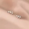 Zircon Mini Crystal Leaves Studörhängen för kvinnor Klassiska fina smycken minimalistiska modetillbehör