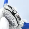 Montre de Luxe Mens Watches 45x12mm Mouvement de quartz Acier Bobine en caoutchouc Swarovski Crystal Star Square Diamond Watch Wrist Wrist