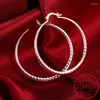 Hoop￶rh￤ngen Real 925 Sterling Silver Hip Hop Round For Women Large Circle 5.1cm Piercing Earring Dropship Leverant￶rer