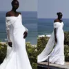 Robe de mari￩e blanche blanche du Nouvel An sur le cou d'￩paule duba￯ dentelle de luxe Applique Femmes Illusion Saudi Arabe Robes formelles plus taille