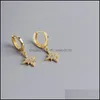 Dangle Chandelier 925 Sterling Sier Cute Girls Earring College Earrings Christmas Gift 섬세한 마이크로 포장 Tiny CZ Sta Dhseller2010 DHSXD