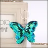 Porte-clés 20 pièces paillettes papillon porte-clés porte-clés paillettes paillettes artisanat pendentif fête cadeau voiture décor fille sac ornements enfants jouet 9 Dhybw