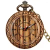 Montres de poche montre sans capuchon en bois d'ébène bord de fleur en bois pendentif à Quartz cadeaux Vintage horloges à cadran en chiffres arabes blancs