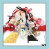 Perfume Bottle Handpainting Mti Color 10Ml Refillable Glass Per Bottle Pendant Fragrance Oil With Tassel Home Decoration Drop Deliver Dh5Kp