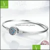 Bangle Real 925 Sterling Sier Blue Lucky Evil Eye of Guarding Armband Bangles Diy Accessories Smycken Drop Delivery 2021 Bdejew DHPP7