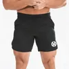 Pantalones cortos de verano para hombre, musculosos, gimnasio, Fitness, moda informal, playa, natación, correr, deportes, ajustados, estampado de secado rápido