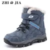 Stivali di alta qualità Ragazzi ragazza Inverno Neve Piattaforma Scarpe di cotone caldo Pelle Autunno Impermeabile Calzature per bambini Bambino Sneaker 5 12y 220830