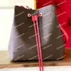 NeoNoe MM Bags Bucket Bag Designer Shoulder Fashion Leather Classic Luxury Crossbody Cross Body Strap Drawstring Water Ripple Pochette