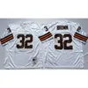 NCAA football 20 Barry Sanders Jersey 32 Jim Brown 19 Bernie Kosar 19 Johnny Unitas Man vintage Blanc Bleu tout cousu bien