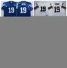 NCAA football 20 Barry Sanders Jersey 32 Jim Brown 19 Bernie Kosar 19 Johnny Unitas Man vintage Blanc Bleu tout cousu bien