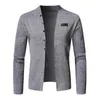 Pulls pour hommes Manteau tricoté pour hommes Cardigan confortable Avant ouvert Chaud Chic Pull de couleur pure