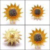 CLASPS HOODS Rhinestone Gadget Gold 18mm Snap Button Clasp Sunflower Charms f￶r snaps DIY -smycken Fynd leverant￶rer G DHSeller2010 DHNLR