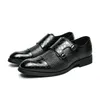 Monk Men Shoes Classic Crocodile Muster pusing Double Buckle Fashion Business Casual Party täglich AD056