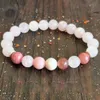 MG1605 STRAND 8 MM Pink Heart Chakra Pols Mala Dames Rose Quartz Loveer armband Opening The Heart to Love