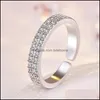 Wedding Rings Wedding Rings Delicate Fashion Crystal For Women Simple Type Opening Adjustable Elegant Modern Creative Party Jewelry G Dhexi