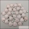 Pendant Necklaces Amethysts Natural Stone Heart Pendant Necklace For Jewelry Making 15Mm Charm Fashion Accessories 36Pcs Q1113 629 Q2 Dhvm4