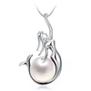 Correntes Jrsr 100% 925 Sterling Silver Local Water Pearl Pingente Colar