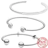 Armreif Original 925 Sterling Silber Moment Roségold Signatur Offener Armreif Marke Starre Basis Armband Geschenk 220831