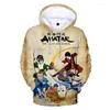 Erkek Hoodies Avatar Son Airbender Moda Erkek Kadın Sweatshirt Hip Hop Erkek Kızlar Sokak Giyim Karikatür Giyim 3D Baskı