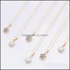 Pendant Necklaces Gold Plating Edged Five Point Star Stone Necklace Healing Crystal Energy Druzy Quartz Pendant Necklace Dhseller2010 Dhsl5