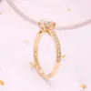 Anello solitario Fedi nuziali Vero oro giallo 14K 10 carati 5555mm Anello di fidanzamento Halo taglio principessa DF Colore VVS1 Pave Impostazione Diamante scintillante