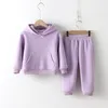 Set di abbigliamento Abbigliamento per bambini Completo per bambini Maglione caldo Ragazza Felpe con cappuccio in pile Pullover Felpa Pantalone Inverno Primavera Ragazzo Tuta Abbigliamento sportivo 221130