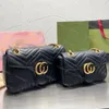 Kadınlar için yeni tasarımcı çantalar omuz crossbody moda çantası bayanlar lüks çantalar gerçek deri altın çift harfler en kaliteli çanta marmont çanta