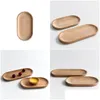 Piatti piatti mini oval ovali piastre vassoio in legno da 18 cm piastra di legno piccolo per bambini dessert a frutta intera tavolo da tavolo db 25 g2 dro dhb6w