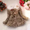 Piumino per bambini Inverno Leopardo Collo in pelliccia sintetica Autunno Fiore Tenere al caldo Addensare Abbigliamento per bambini Giacca per ragazze Capispalla Abbigliamento 221130