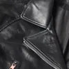 Kolejne kurtki Lautaro Autumn Krótki czarny koronkowy patchworka skórzana kurtka motocyklowa długie rękawowe luźne odzież Womans Modna odzież wierzchnia L221130
