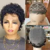 Pixie Wigs Africa Hair com Pequenos Cabelos Humanos de Lace Frente Hurly