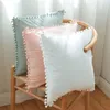 Pillow Cotton Sweet Style Pillowcase Small Ball Solid Color Fashion Cover 45 X 45cm Square Home Decor 23